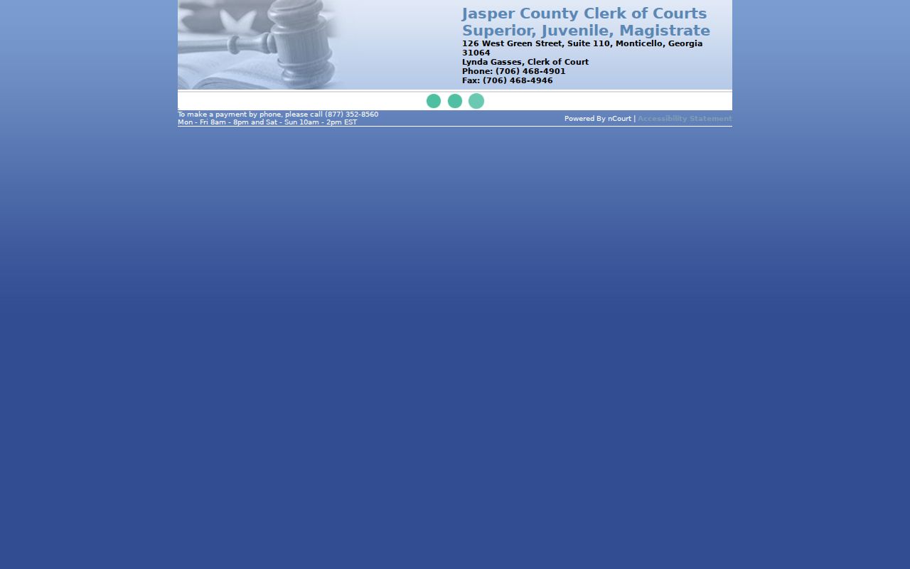 Jasper County nCourt payment service page