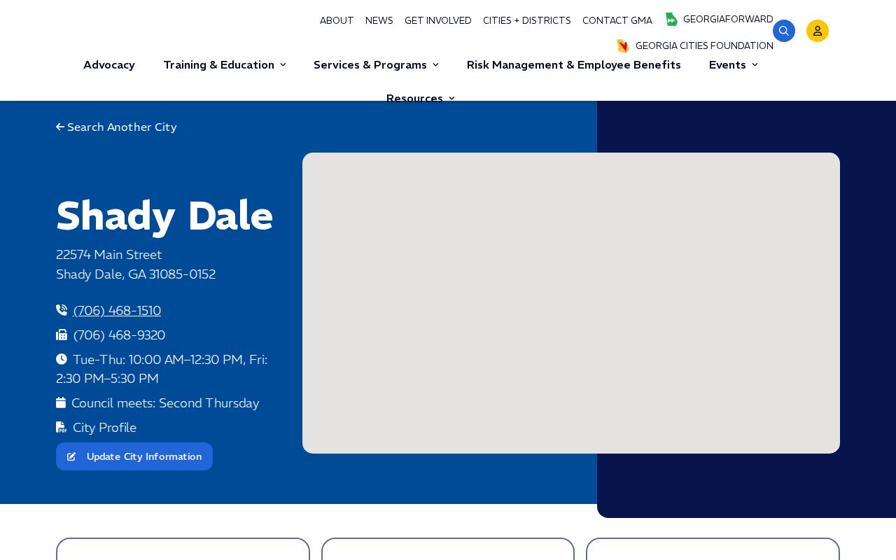 Georgia Municipal Association profile for Shady Dale in Jasper County