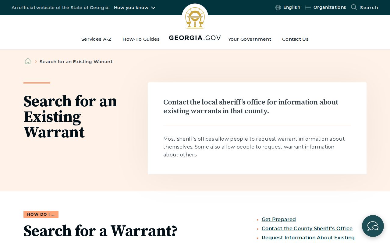 Georgia guidance for a Jasper County warrant search
